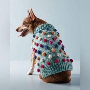Anthropologie Pom Pom Dog Sweater